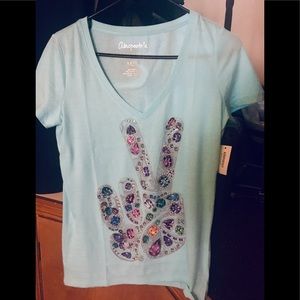 Relaxed Vee neck Tee Shirt